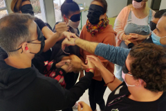 Usuarios de la asociación realizando una actividad 